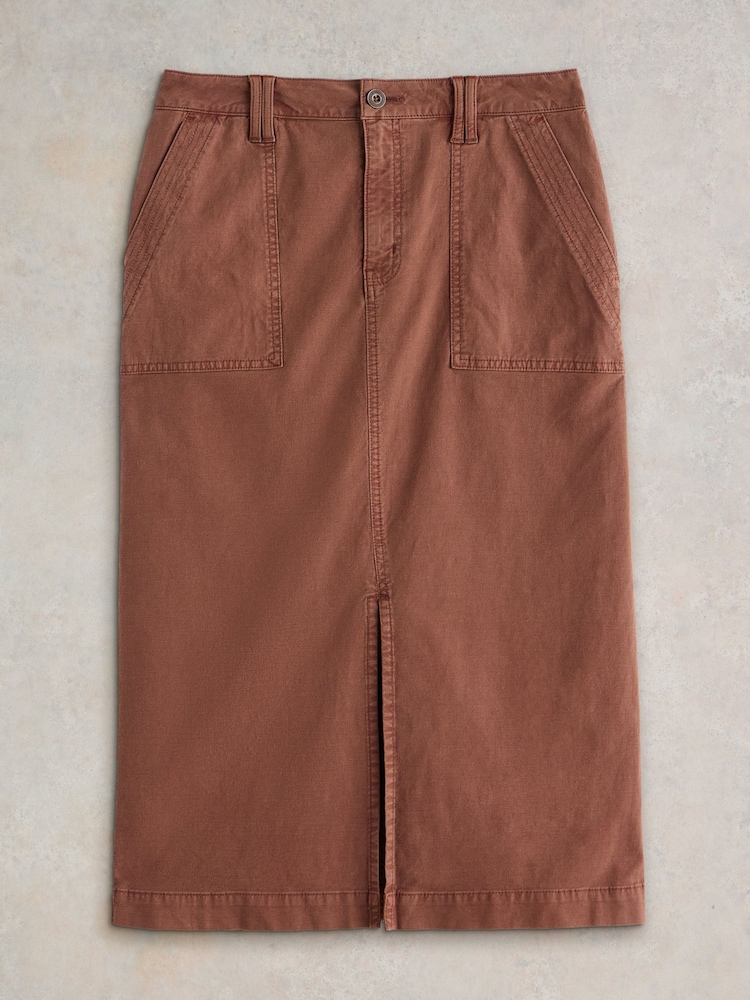 White Stuff Brown Maren Midi Skirt - Image 5 of 6