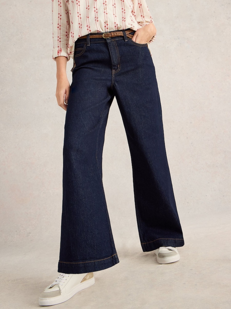 White Stuff Blue Ayla Wide Leg Jean - Image 1 of 6
