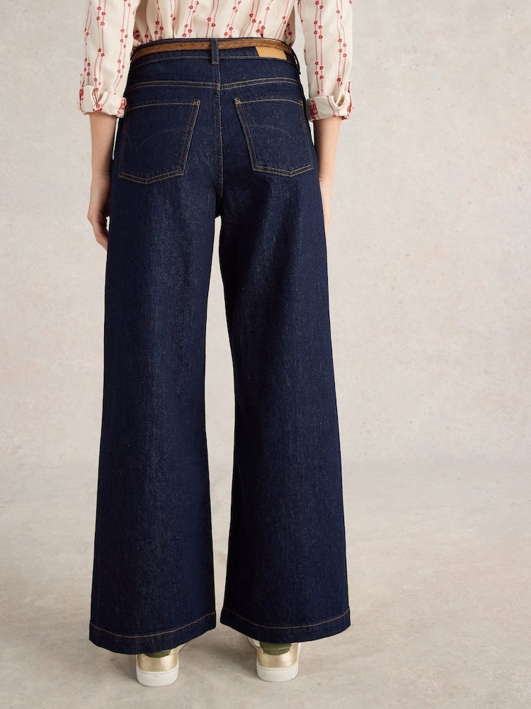 White Stuff Blue Ayla Wide Leg Jean - Image 2 of 6