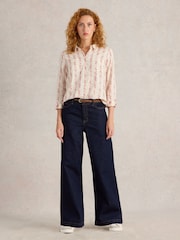 White Stuff Blue Ayla Wide Leg Jean - Image 3 of 6