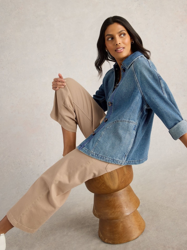 White Stuff Blue Eden Denim Jacket - Image 4 of 7