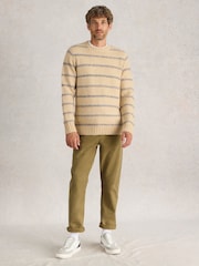 White Stuff Natural Breton Stripe Crew Neck Jumper - Image 1 of 7