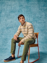 White Stuff Natural Breton Stripe Crew Neck Jumper - Image 2 of 7