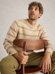 White Stuff Natural Breton Stripe Crew Neck Jumper - Image 5 of 7