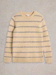 White Stuff Natural Breton Stripe Crew Neck Jumper - Image 6 of 7