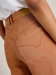 White Stuff Brown Tia Wide Leg Crop Jeans - Image 4 of 6