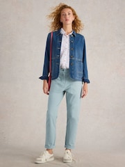 White Stuff Blue Twister Chinos Trousers - Image 3 of 6