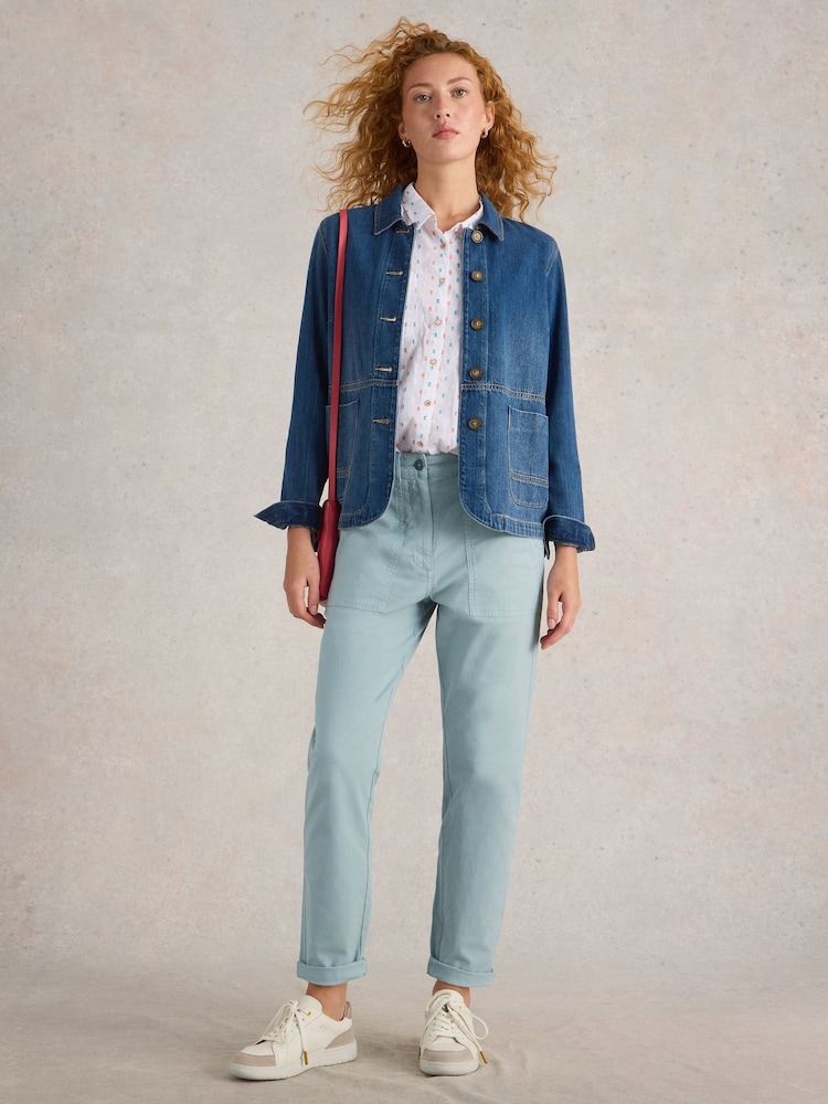 White Stuff Blue Twister Chinos Trousers - Image 3 of 6