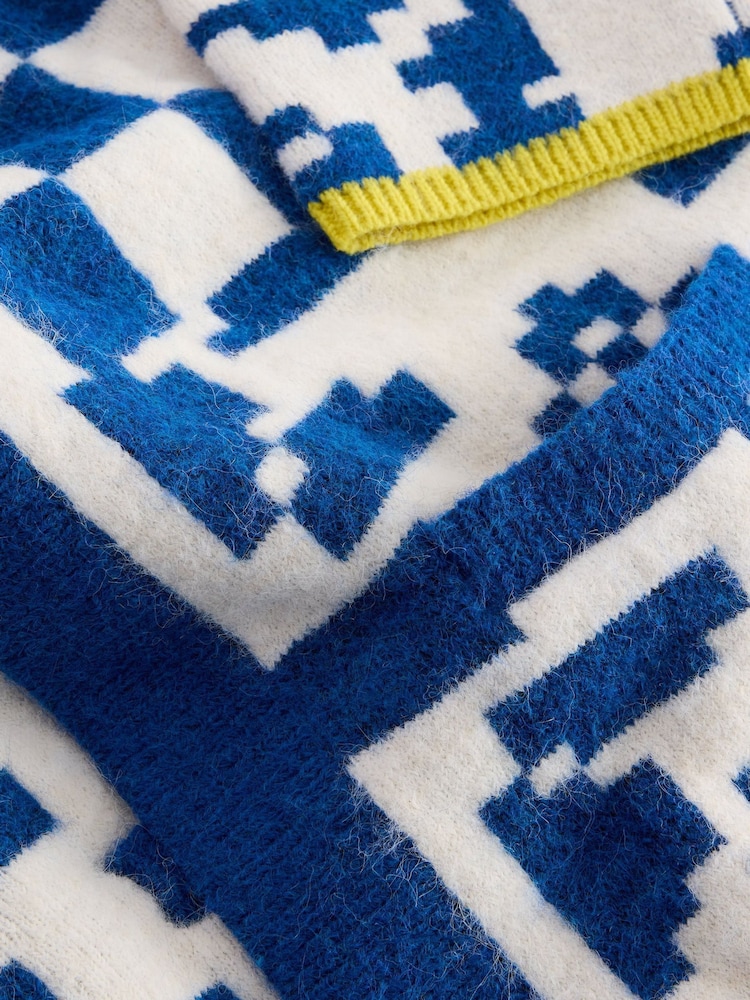 White Stuff Blue Geo Mix Cardigan - Image 7 of 7 White Stuff Blue Geo Mix Cardigan - Image 7 of 7