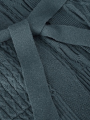 White Stuff Blue Cable Belted Cardigan - Image 6 of 6
