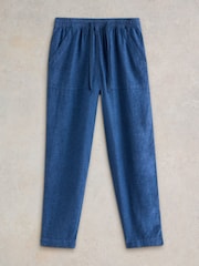 White Stuff Blue Elle Linen Blend 100% Cotton Trousers - Image 5 of 6