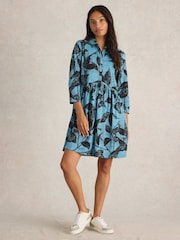 White Stuff Blue Everly Jersey Shirt Dress - Image 1 of 6