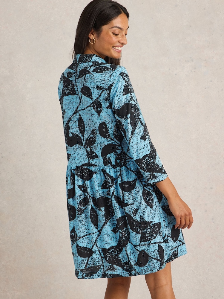 White Stuff Blue Everly Jersey Shirt Dress - Image 2 of 6
