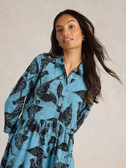White Stuff Blue Everly Jersey Shirt Dress - Image 3 of 6