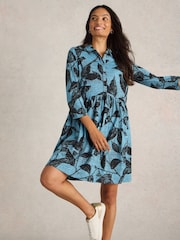 White Stuff Blue Everly Jersey Shirt Dress - Image 4 of 6