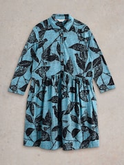 White Stuff Blue Everly Jersey Shirt Dress - Image 5 of 6