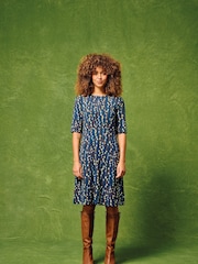 White Stuff Blue Olivia Jersey Dress - Image 2 of 7