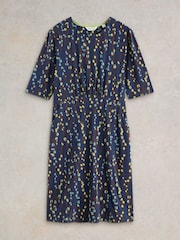 White Stuff Blue Olivia Jersey Dress - Image 6 of 7