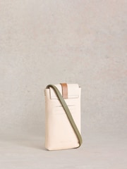 White Stuff Cream Clara Buckle Leather Phone Bag - Image 2 of 4