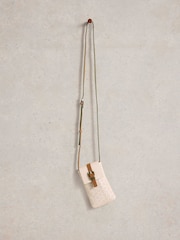 White Stuff Cream Clara Buckle Leather Phone Bag - Image 3 of 4