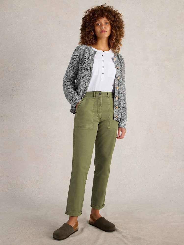 White Stuff Green Twister Chino Trousers - Image 1 of 6