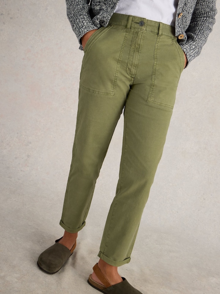 White Stuff Green Twister Chino Trousers - Image 3 of 6