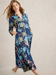 White Stuff Blue Rua Jersey Shirt Dress - Image 3 of 6