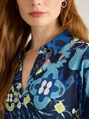 White Stuff Blue Rua Jersey Shirt Dress - Image 4 of 6