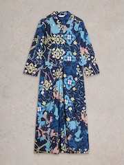 White Stuff Blue Rua Jersey Shirt Dress - Image 5 of 6