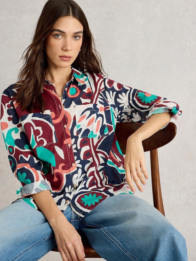 White Stuff Multi Sophie 100% Organic Cotton Shirt - Image 3 of 6