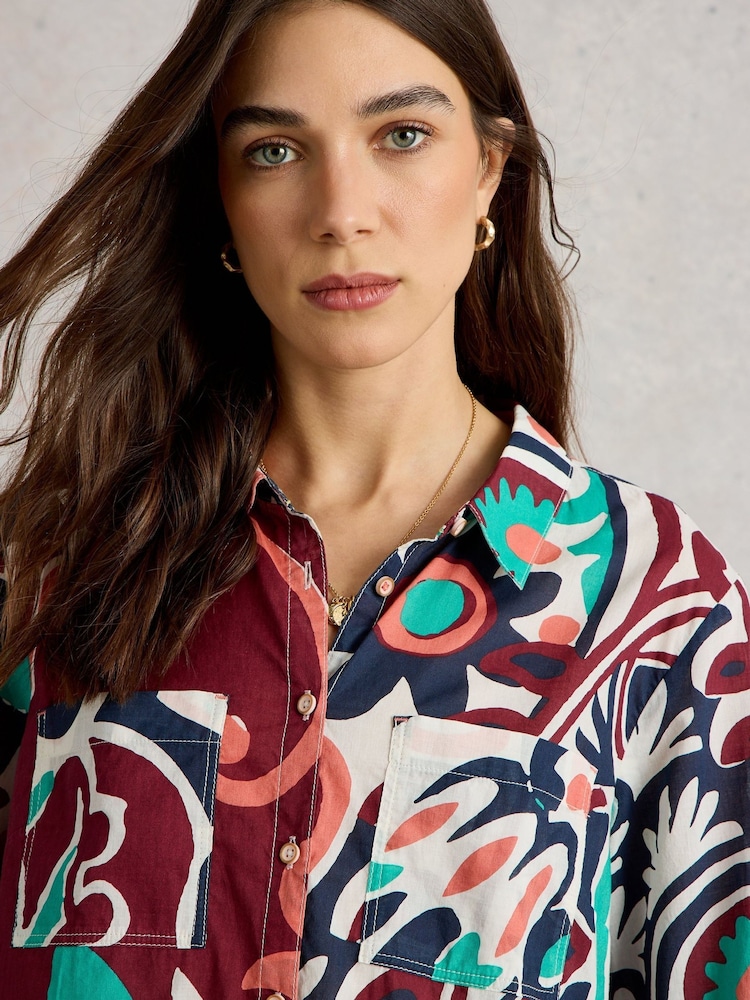 White Stuff Multi Sophie 100% Organic Cotton Shirt - Image 4 of 6