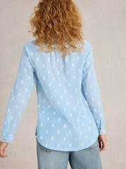 White Stuff Blue Sophie 100% Organic Cotton Shirt - Image 2 of 6