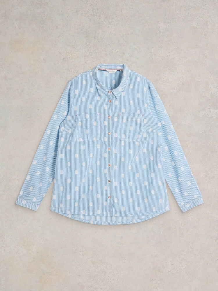 White Stuff Blue Sophie Cotton Shirt - Image 5 of 6