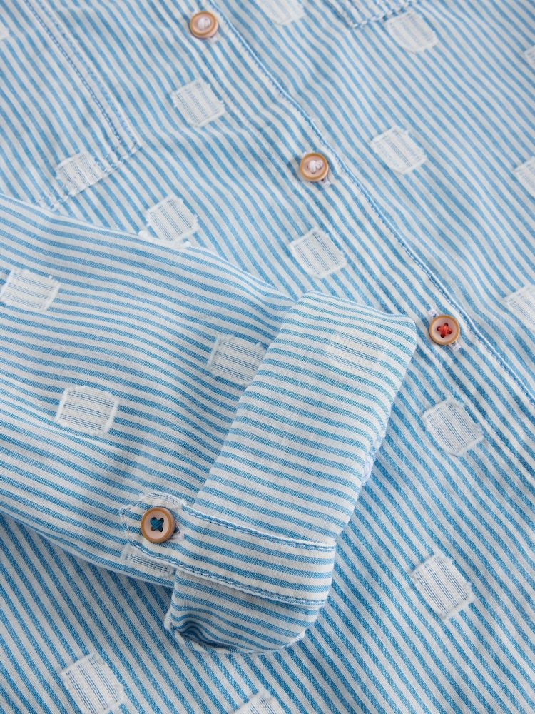 White Stuff Blue Sophie 100% Organic Cotton Shirt - Image 6 of 6