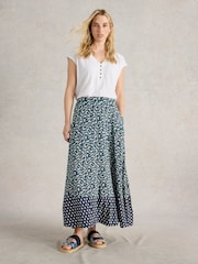 White Stuff Blue Jada Jersey Maxi Skirt - Image 1 of 6