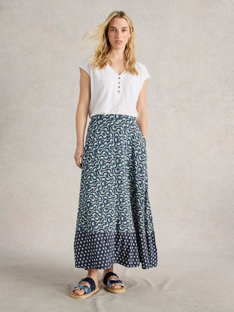 White Stuff Blue Jada Jersey Maxi Skirt - Image 1 of 6