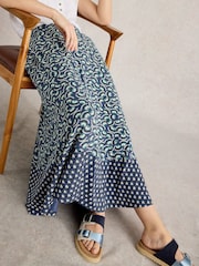 White Stuff Blue Jada Jersey Maxi Skirt - Image 2 of 6