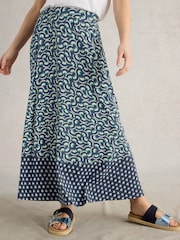 White Stuff Blue Jada Jersey Maxi Skirt - Image 3 of 6