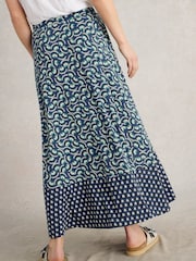 White Stuff Blue Jada Jersey Maxi Skirt - Image 4 of 6