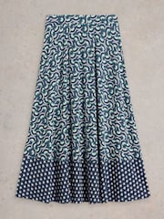 White Stuff Blue Jada Jersey Maxi Skirt - Image 5 of 6