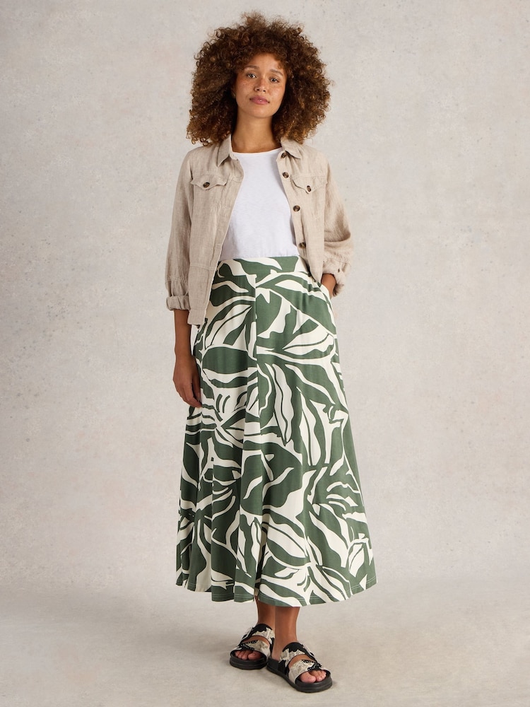 White Stuff Green Jada Jersey Maxi Skirt - Image 1 of 6