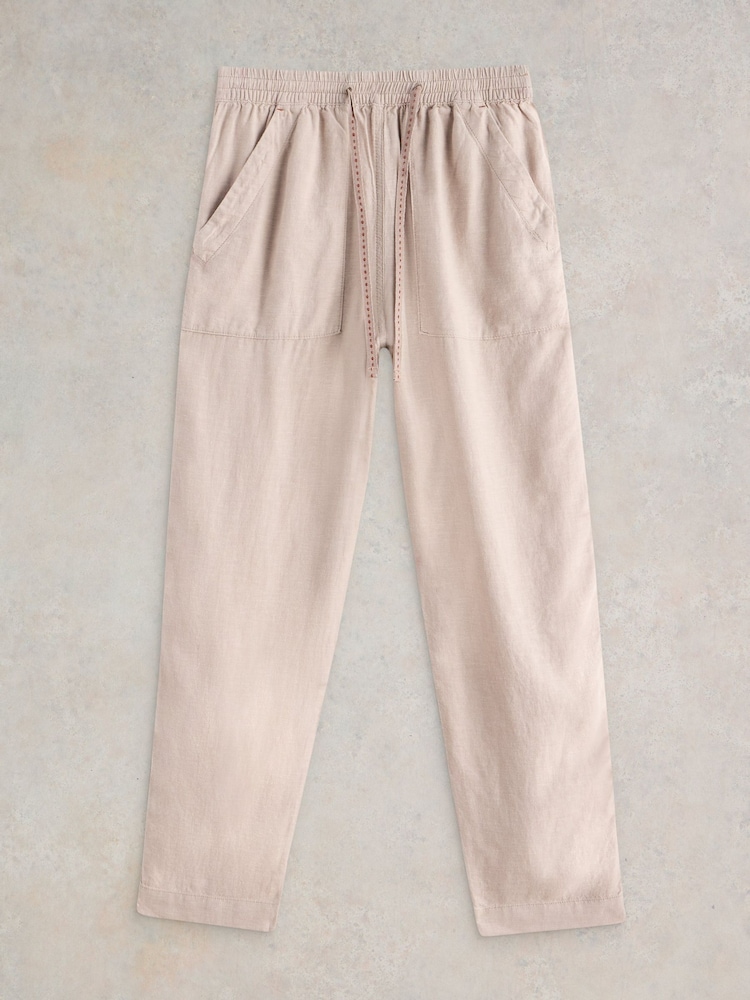 White Stuff Natural Elle Linen Blend Trousers - Image 5 of 6