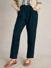White Stuff Blue Rowena Linen Trousers - Image 2 of 6