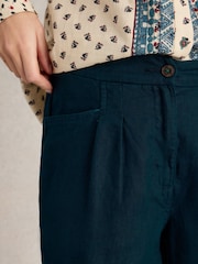 White Stuff Blue Rowena Linen Trousers - Image 4 of 6