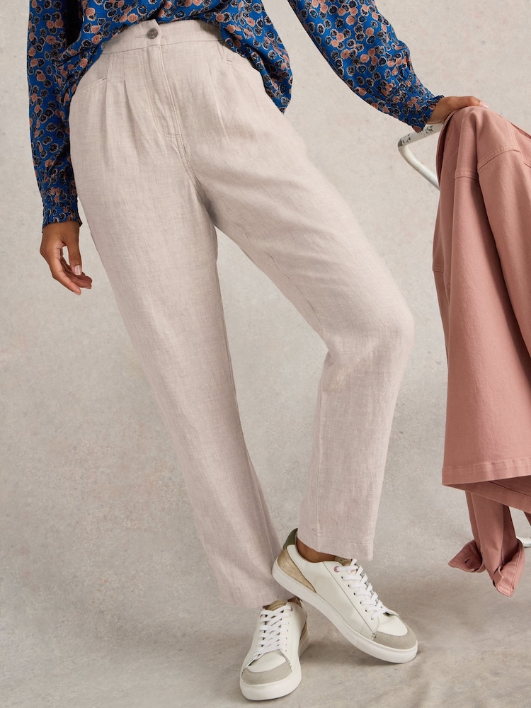 White Stuff Natural Rowena 100% Linen Trousers - Image 2 of 6