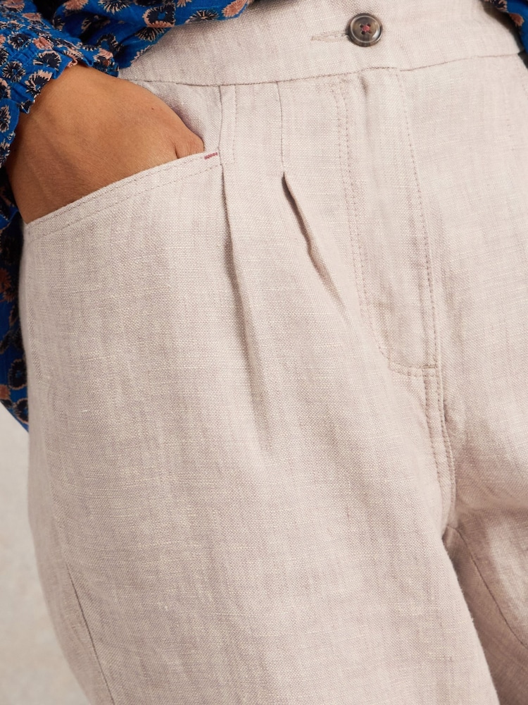White Stuff Natural Rowena 100% Linen Trousers - Image 4 of 6