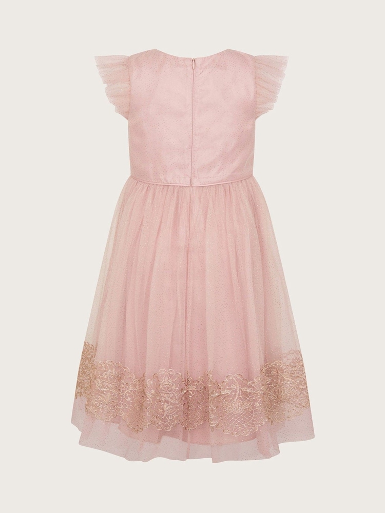 Monsoon Pink Ayra Sparkle Lace Tulle Dress - Image 3 of 3