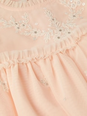 Monsoon Pink Baby Elena Embroidered Tulle Dress - Image 2 of 2