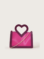 Monsoon Pink Patent Heart Handle Bag - Image 1 of 2