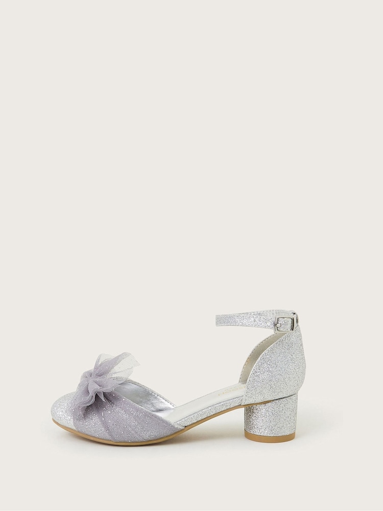 Monsoon Silver Net Bow Two-Part Heels - Image 2 of 2